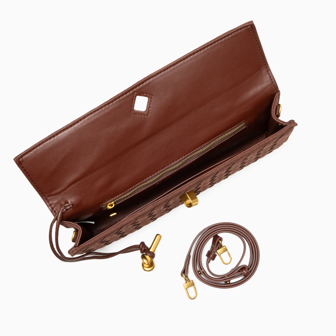 Noir Knot Woven Clutch – FIORENE