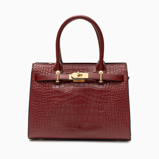 Bordeaux Croco Elegance Tote Bag – FIORENE
