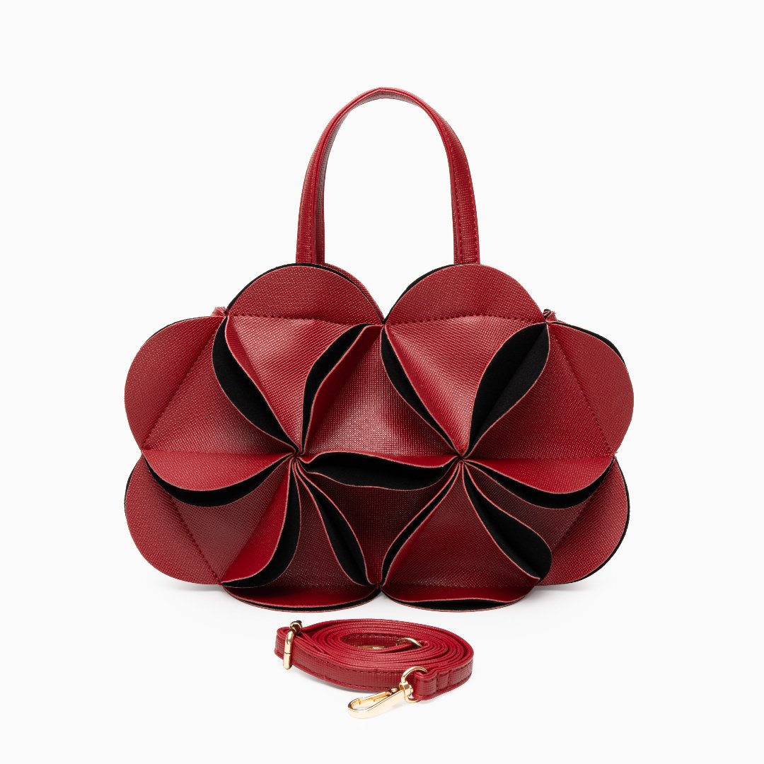 Crimson Bloom Origami Handbag – FIORENE