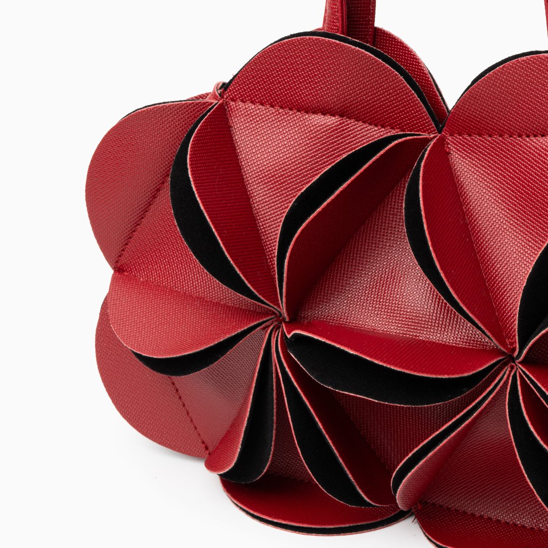 Crimson Bloom Origami Handbag – FIORENE