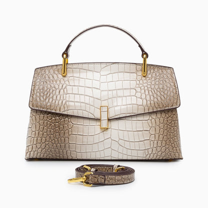 Azure Croco Handbag – FIORENE