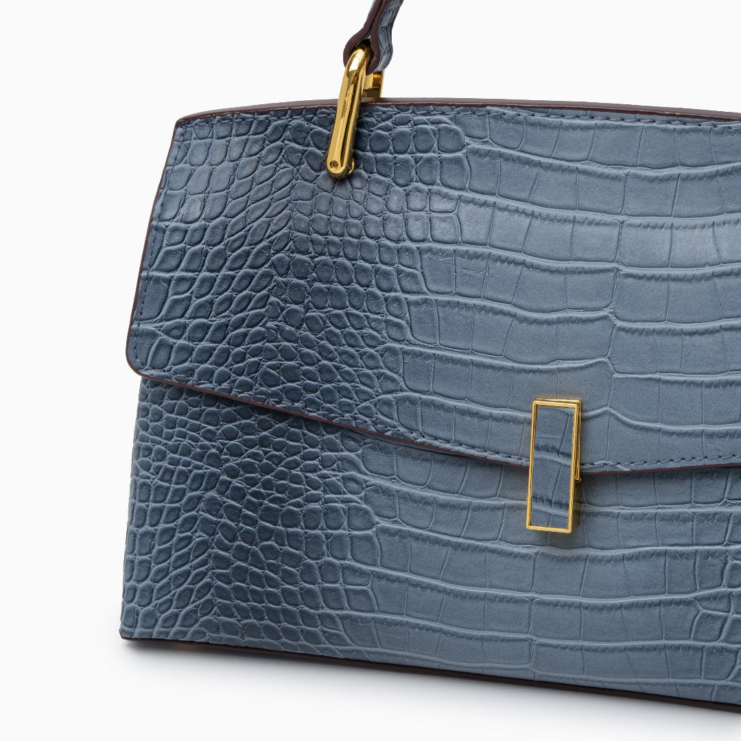 Azure Croco Handbag – FIORENE