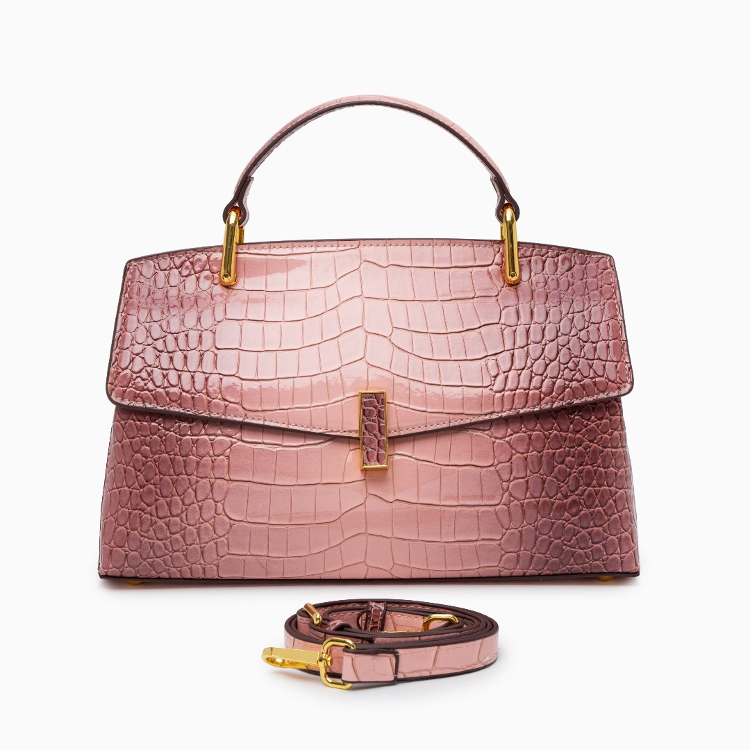 Azure Croco Handbag – FIORENE
