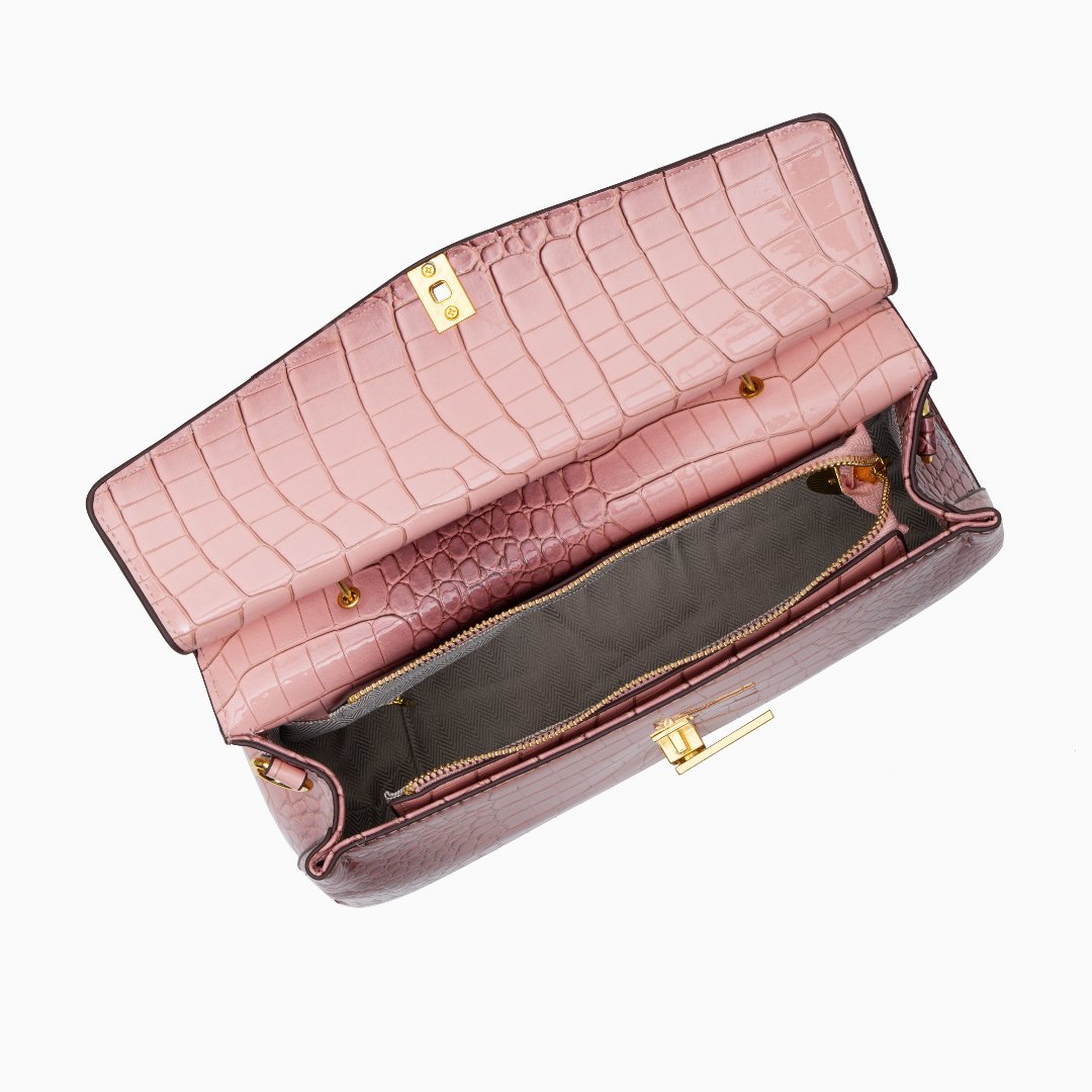 Azure Croco Handbag – FIORENE
