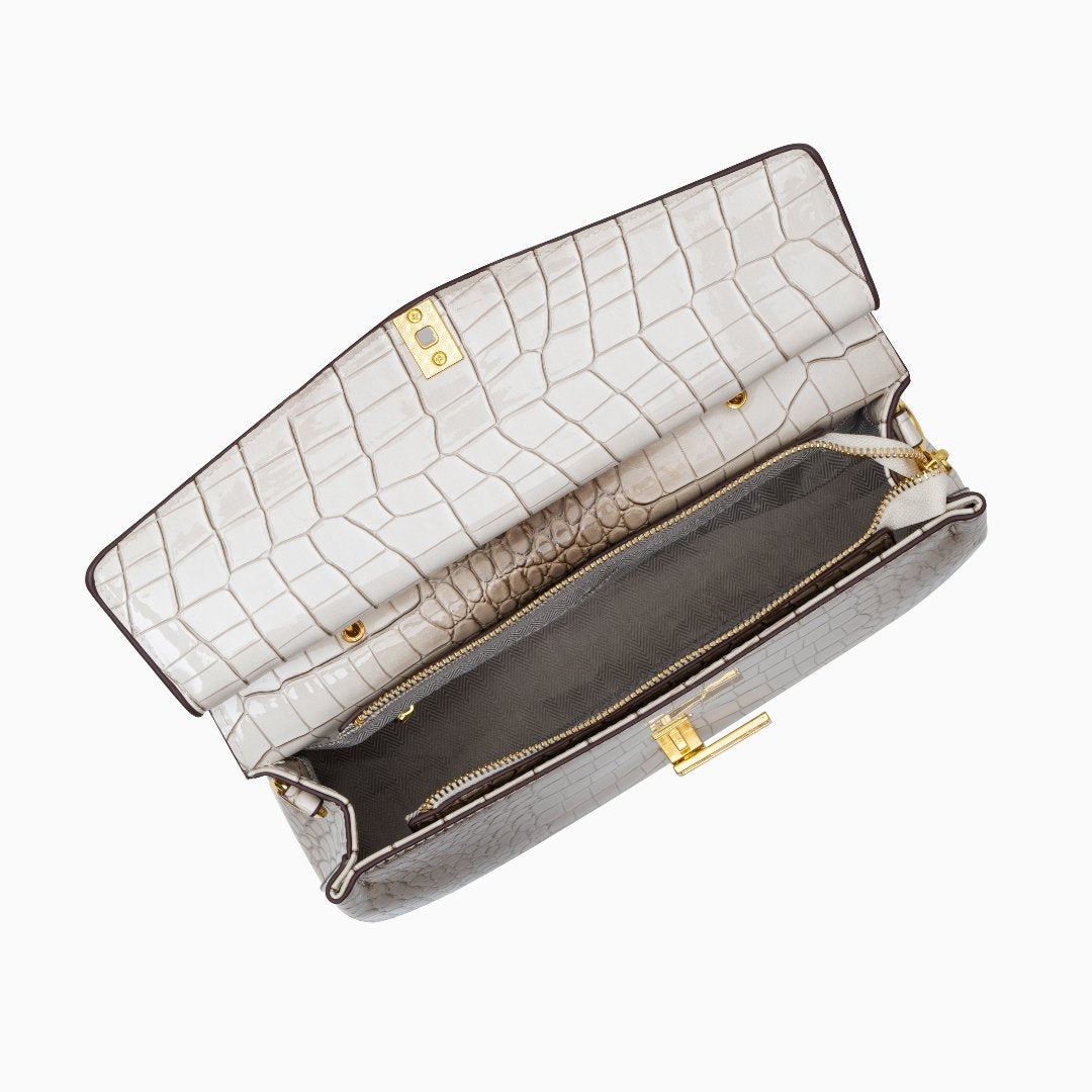 Azure Croco Handbag – FIORENE