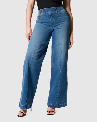 Rivelle Blue-Seam Wide-Leg Jeans