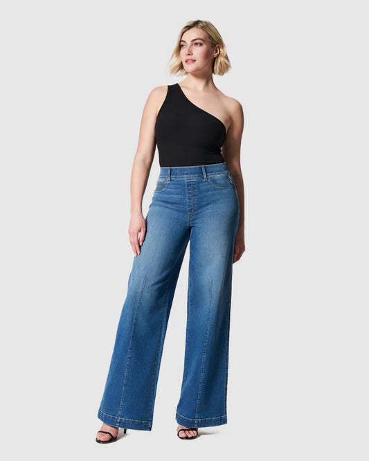 Rivelle Blue-Seam Wide-Leg Jeans