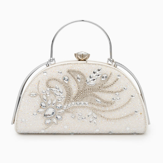 Ivory Crystal Bloom Clutch – FIORENE