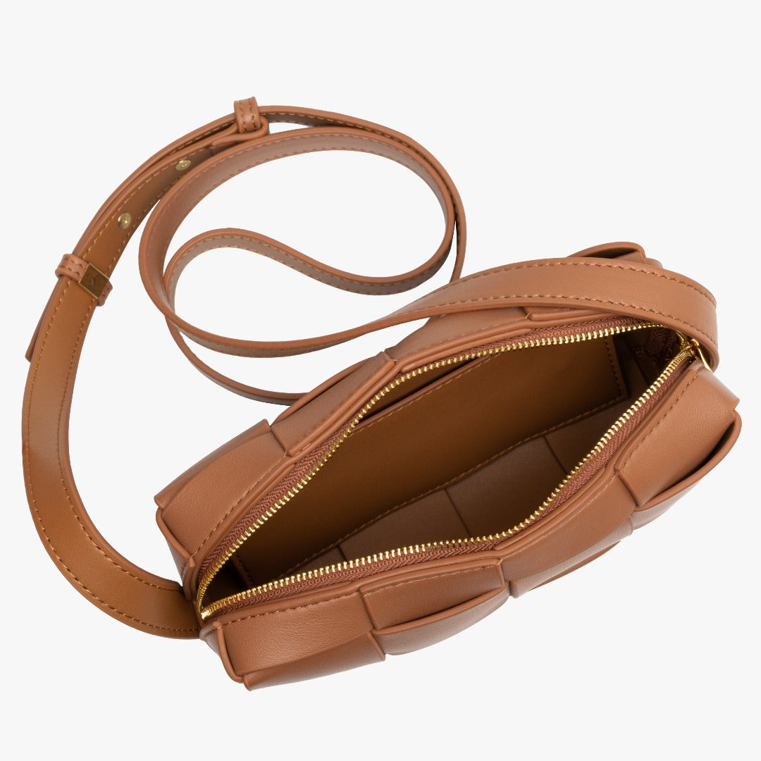 Latte Grid Mini Shoulder Bag – FIORENE