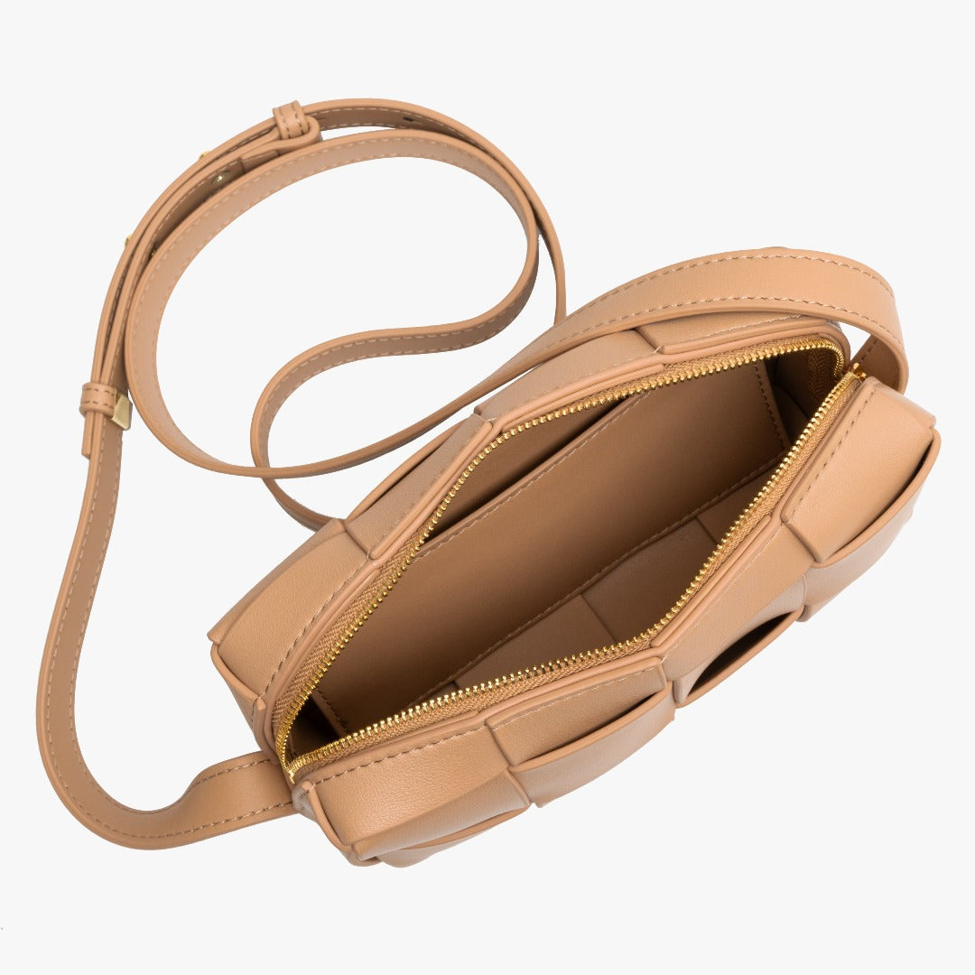 Latte Grid Mini Shoulder Bag – FIORENE