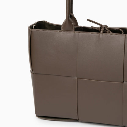 Mocha Grid Panel Tote Bag – FIORENE