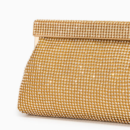 Golden Whisper Crystal Clutch – FIORENE
