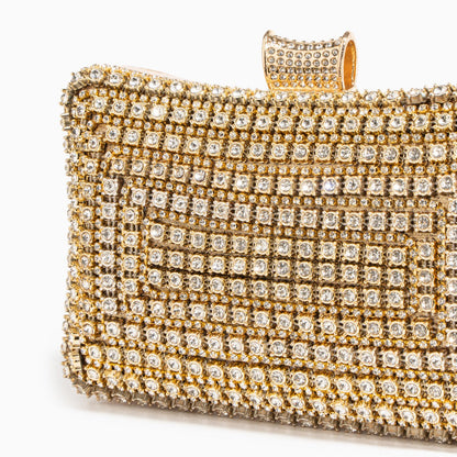 Golden Lattice Crystal Clutch – FIORENE