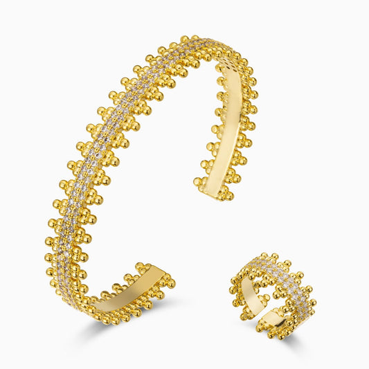 Regina Beaded Cuff & Ring Set – FIORENE