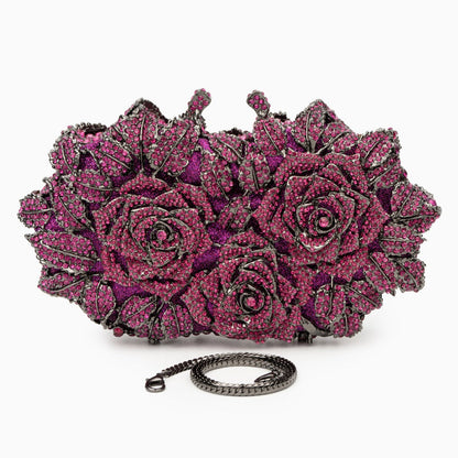 Fuchsia Rose Crystal Clutch – FIORENE