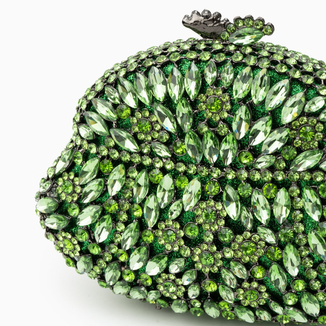 Emerald Bloom Crystal Clutch – FIORENE