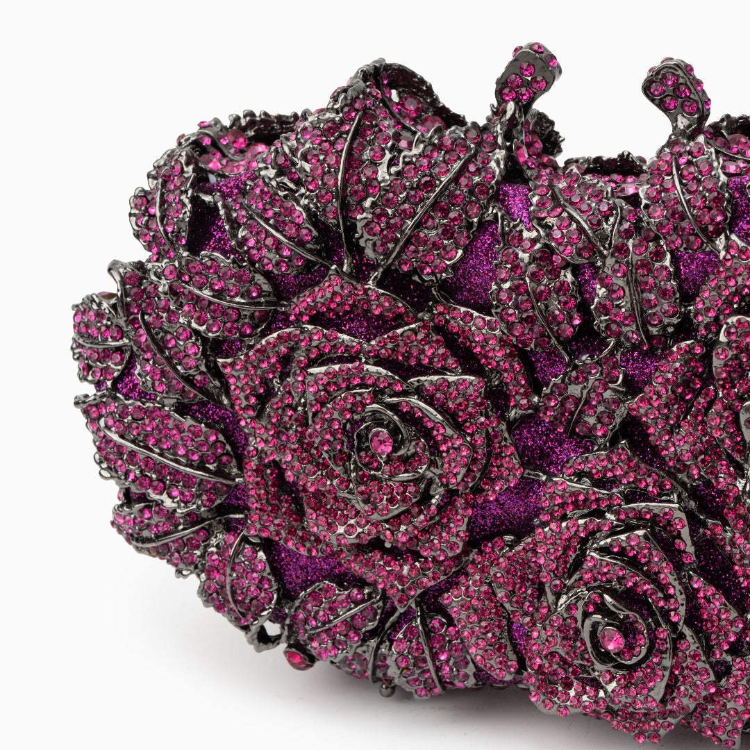 Fuchsia Rose Crystal Clutch – FIORENE