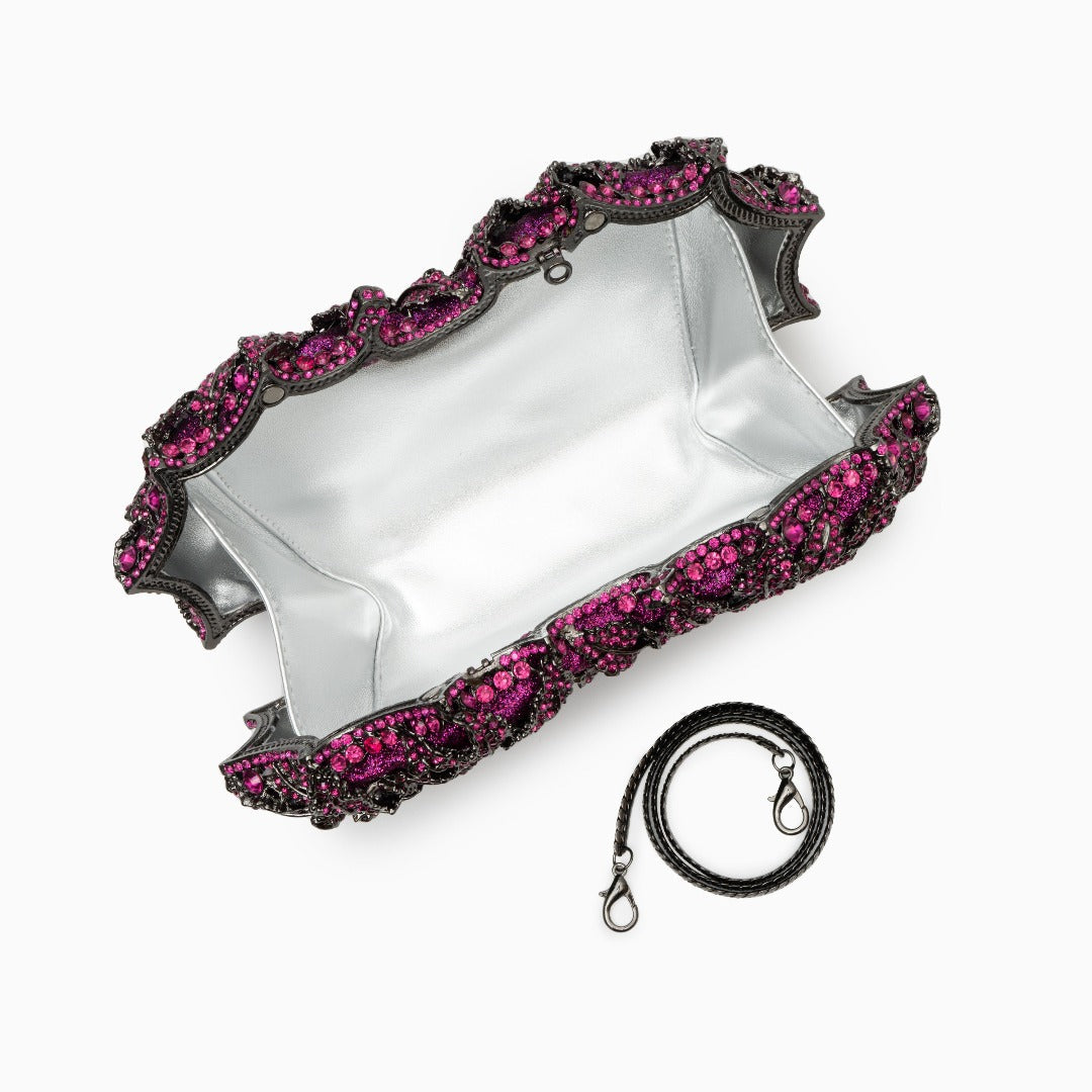 Fuchsia Rose Crystal Clutch – FIORENE
