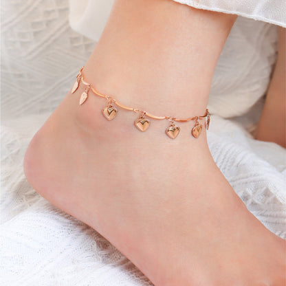 Isla Golden Heart Anklet – FIORENE