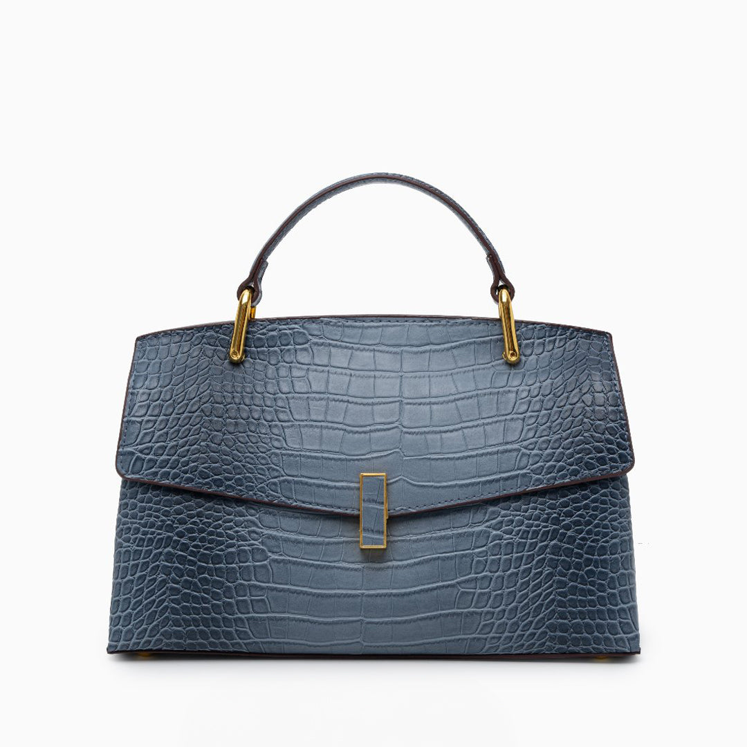 Azure Croco Handbag – FIORENE