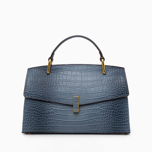 Azure Croco Handbag – FIORENE