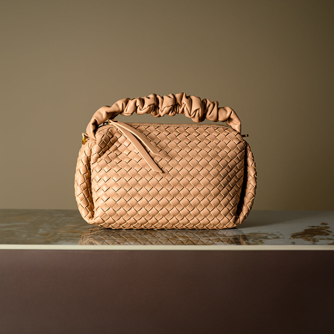 Blush Woven Soft Handbag – FIORENE