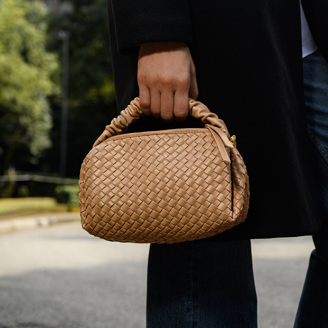 Blush Woven Soft Handbag – FIORENE