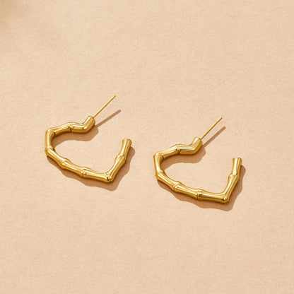 Bamboo Love Heart Earring – FIORENE