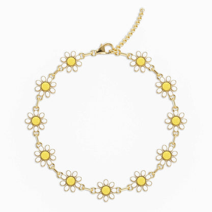 Azure Daisy Charm Anklet – FIORENE
