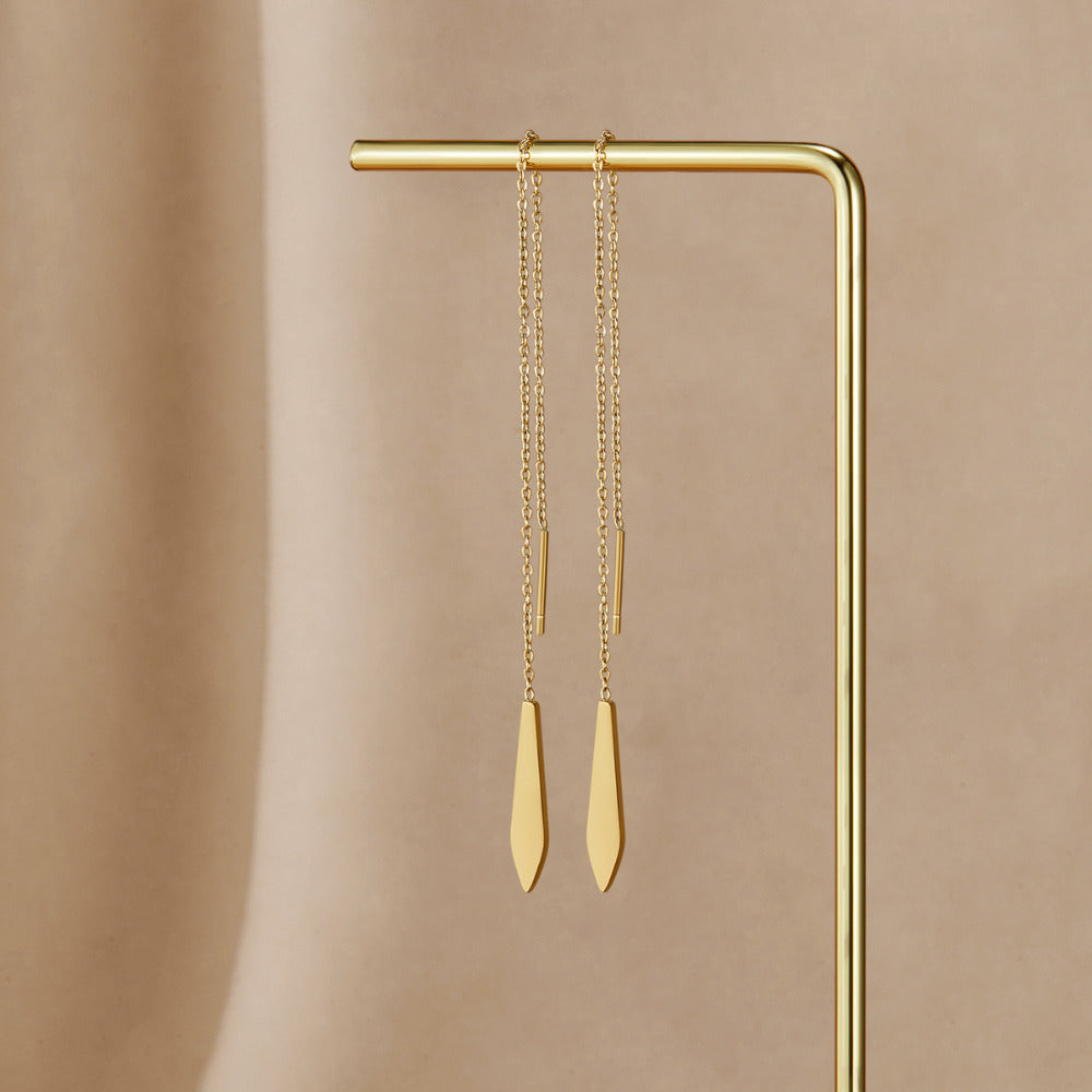 Golden Needle Earrings – FIORENE