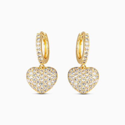 Amour Pavé Heart Drop Earrings – FIORENE