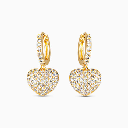 Amour Pavé Heart Drop Earrings – FIORENE