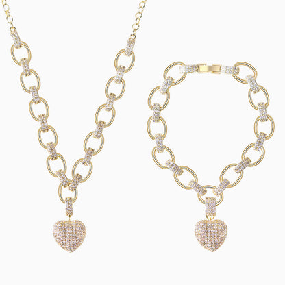 Crystal Heart Link Set – FIORENE
