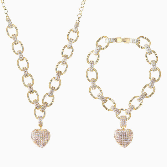 Crystal Heart Link Set – FIORENE