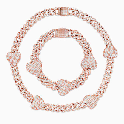 Bellanza Iced Heart Chain Set – FIORENE
