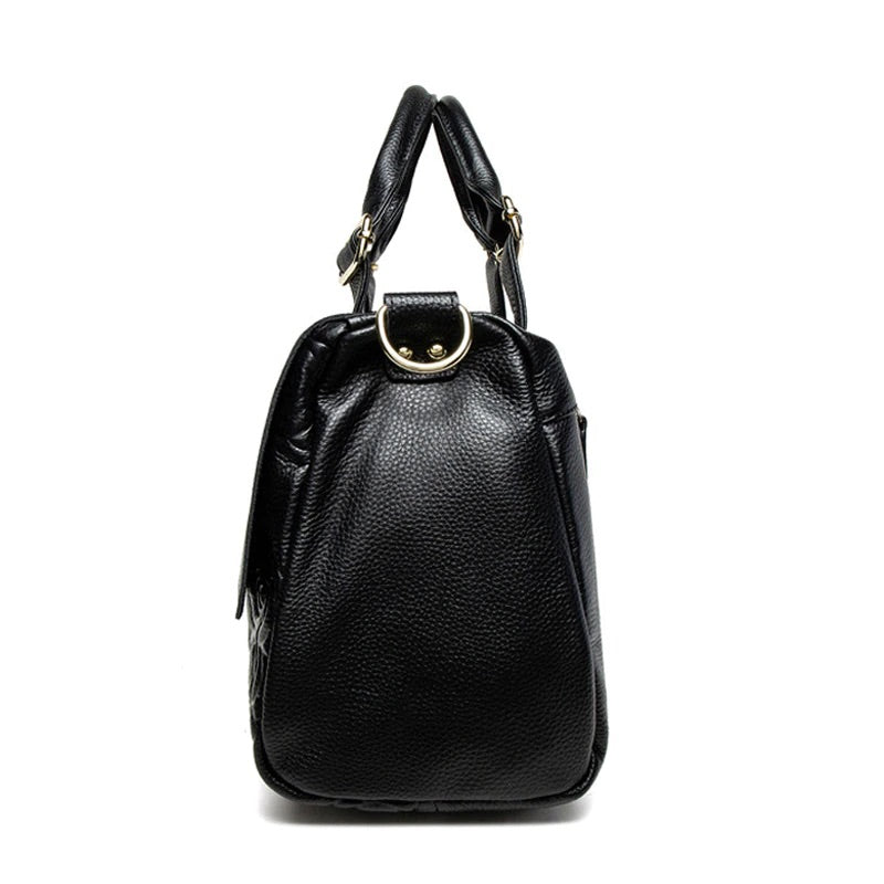 Midnight Embossed Blossom Handbag – FIORENE