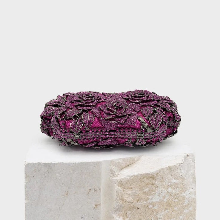 Fuchsia Rose Crystal Clutch – FIORENE