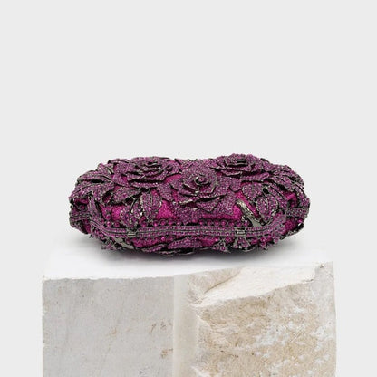 Fuchsia Rose Crystal Clutch – FIORENE