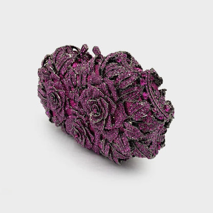 Fuchsia Rose Crystal Clutch – FIORENE