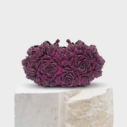 Fuchsia Rose Crystal Clutch – FIORENE