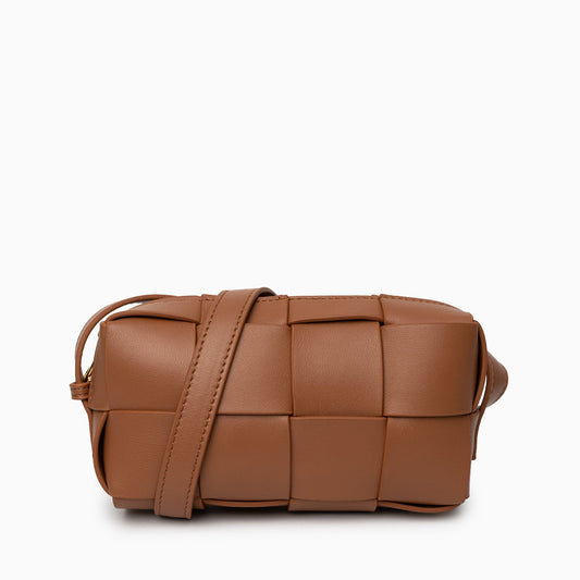 Latte Grid Mini Shoulder Bag – FIORENE