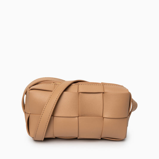 Latte Grid Mini Shoulder Bag – FIORENE