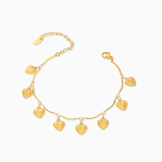 Isla Golden Heart Anklet – FIORENE