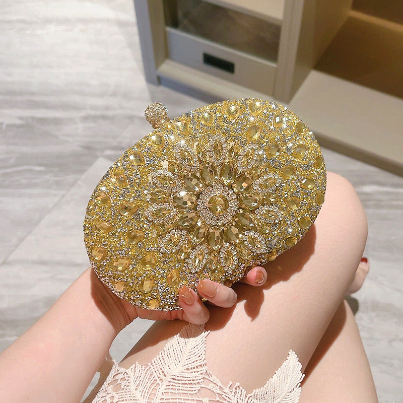 Rosé Blossom Crystal Clutch – FIORENE