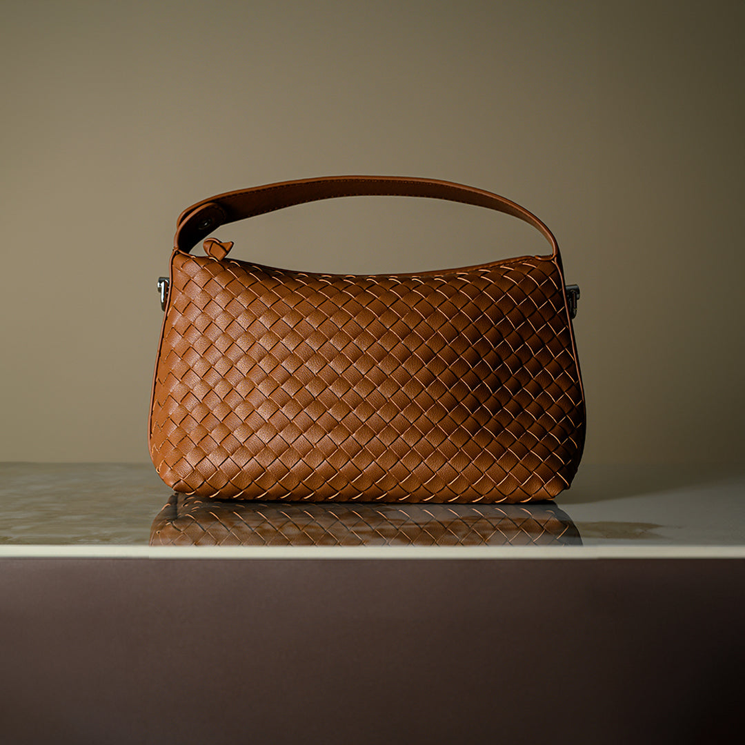 Toffee Woven Handbag – FIORENE