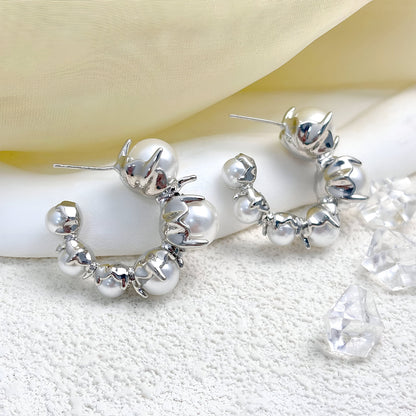 Golden Pearl Bloom Earrings – FIORENE