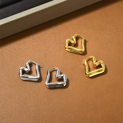 Golden Heartline Earrings – FIORENE