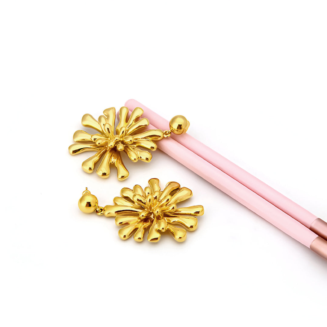Golden Burst Earrings – FIORENE