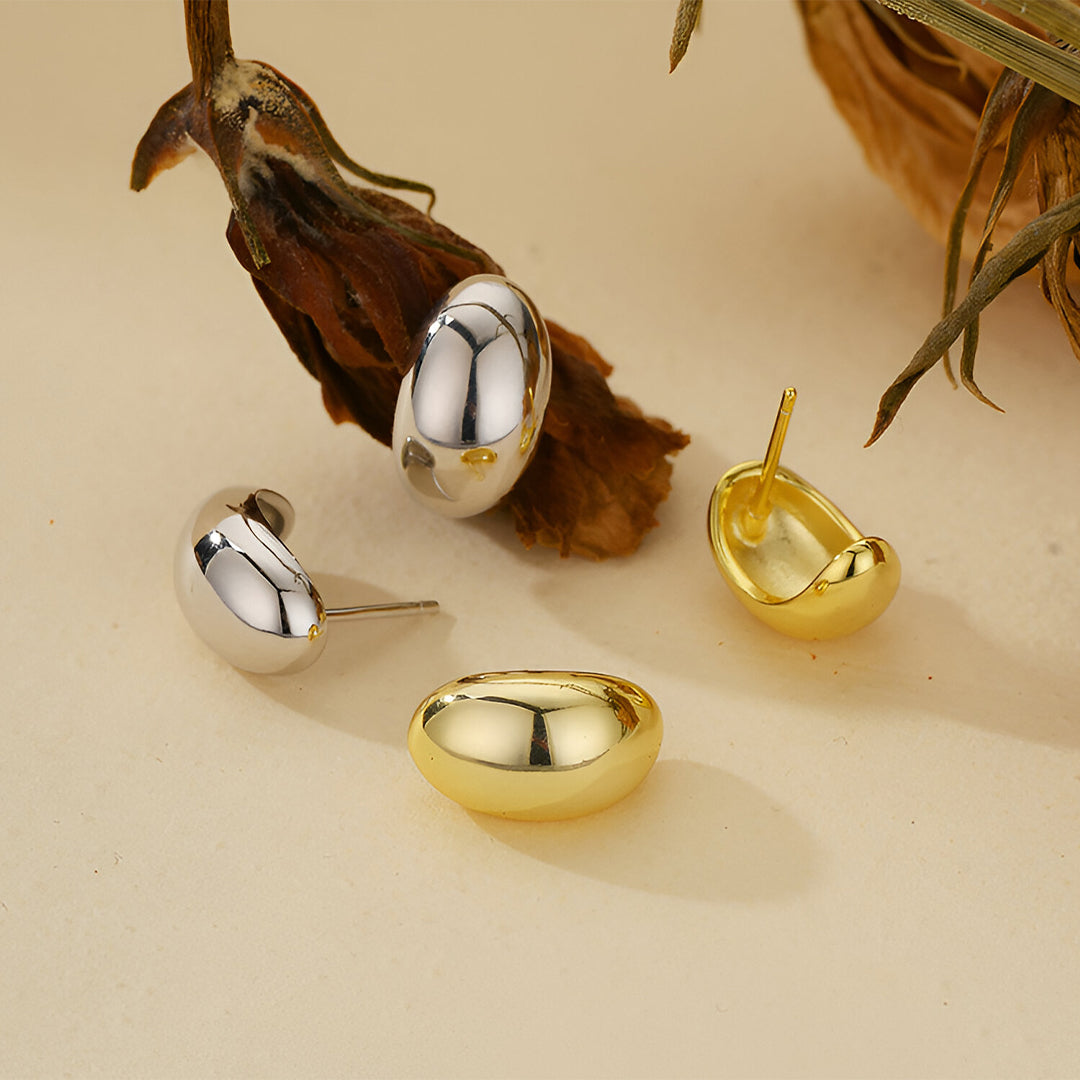 Soft Gold Dome Earrings – FIORENE
