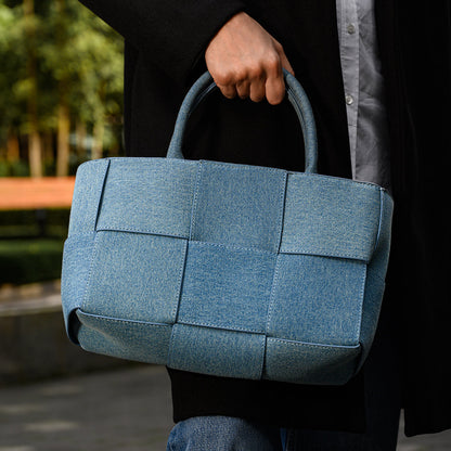 Azure Woven Denim Tote Bag – FIORENE